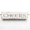 Cheers Wood Block Mini Sign |Bar Decor | Tiered Tray, Desk or Shelf | 5.5 inches x 1.5 inches