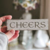 Cheers Wood Block Mini Sign |Bar Decor | Tiered Tray, Desk or Shelf | 5.5 inches x 1.5 inches - Image 2