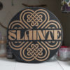 Slainte Wood Sign | Celtic Knot | Celtic Clover | Irish Gift | Irish Toast | 12 inches x 12 inches Round - Image 2