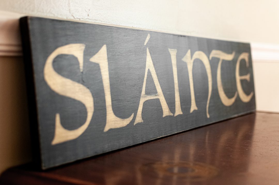 Sláinte Black and Gold Wood Wall Art - Image 3