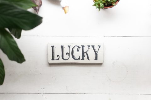 Lucky Reclaimed Wood Sign Wall Art