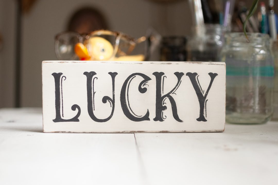 Lucky Reclaimed Wood Sign Wall Art - Image 6