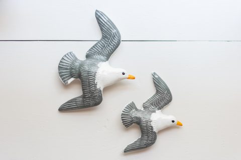 Vintage Ceramic Seagull Wall Hangings