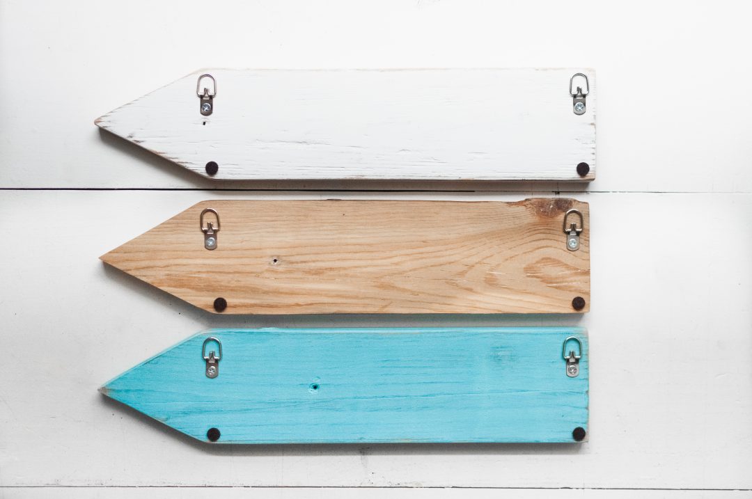 Handmade Wood Beach Directional Arrow Sign - Image 2