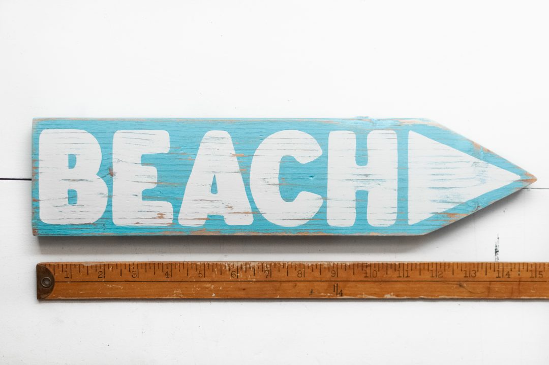 Handmade Wood Beach Directional Arrow Sign - Image 5