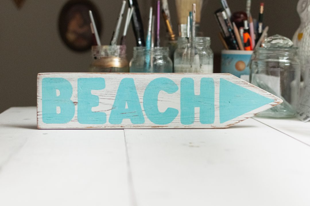 Handmade Wood Beach Directional Arrow Sign - Image 8
