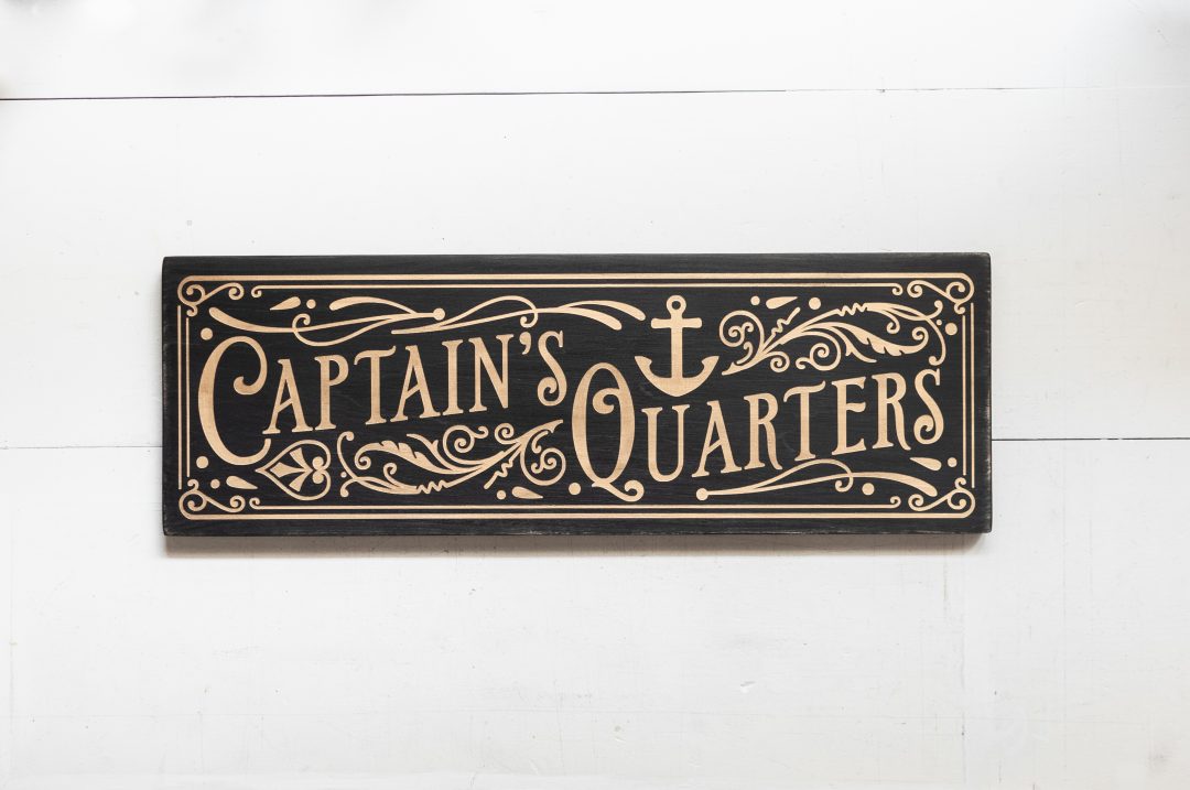 Captain's Quarters Handmade Wood Sign