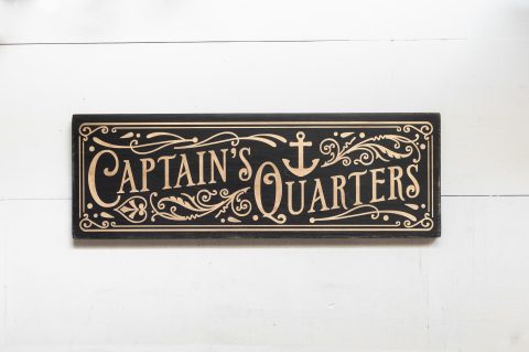 Captain's Quarters Handmade Wood Sign