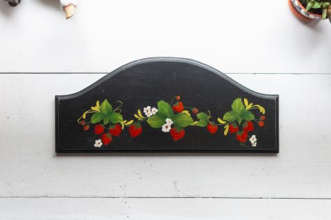 Vintage Hand-painted 1978 Strawberry Folk Wall Plaque