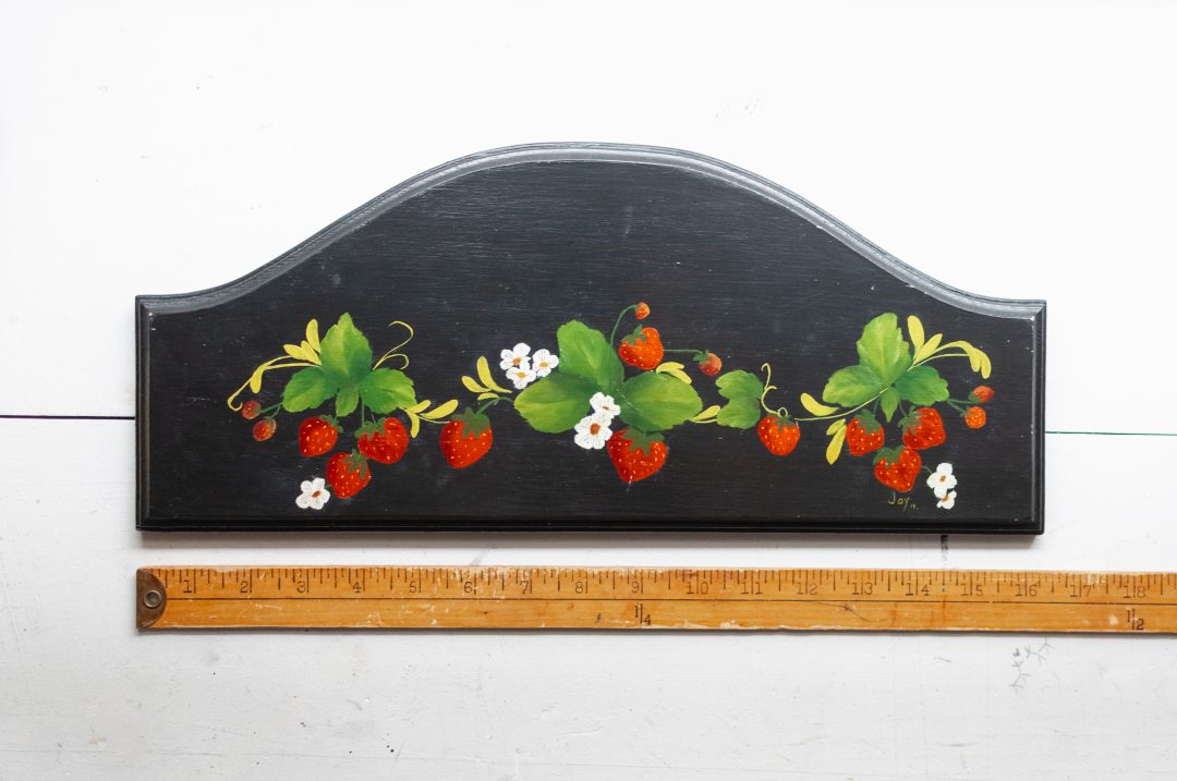 Vintage Hand-painted 1978 Strawberry Folk Wall Plaque - Image 3